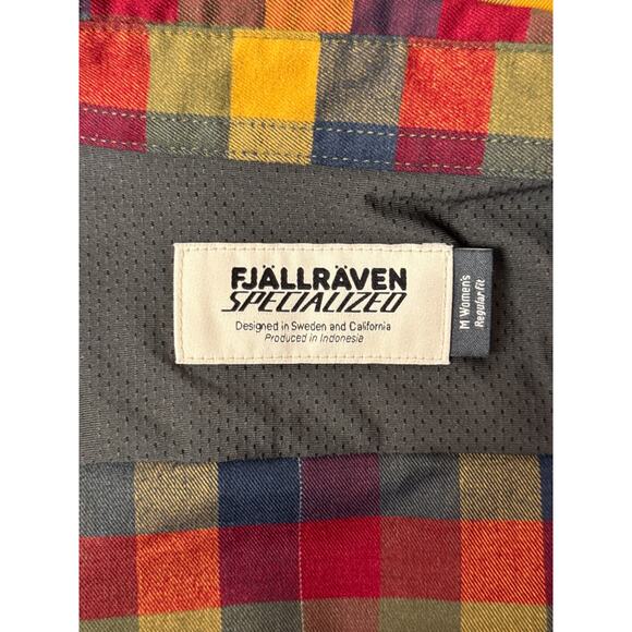 Fjallraven x Specialized Riders Flannel Shirt Medium Womens Plaid Check Cycling - Picture 7 of 9